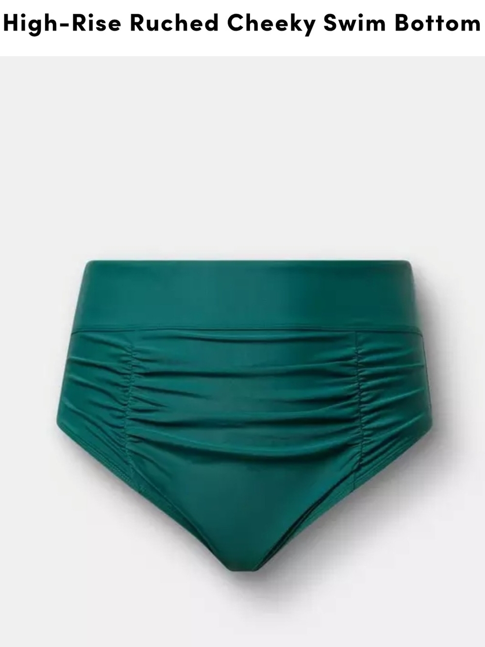 High-Rise Ruched Cheeky Swim Bottom - Green